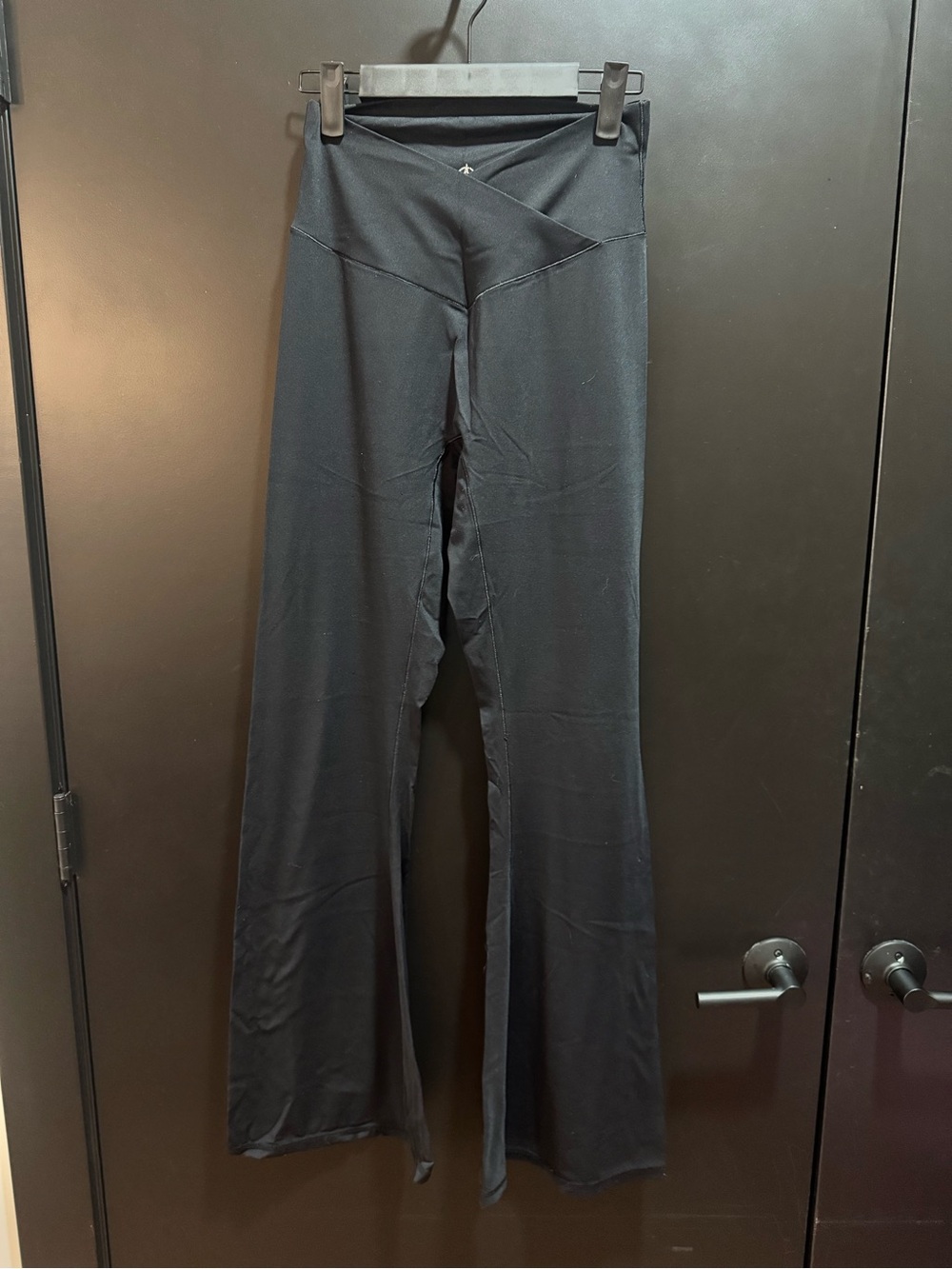 High-Waist Black Yoga Flare Pants